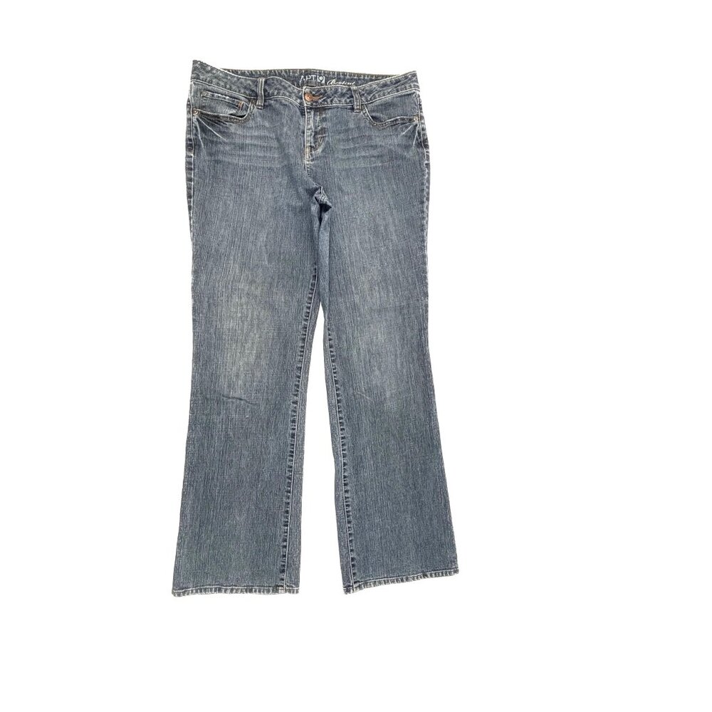 Apt. 9 Bootcut Jeans Women 14 Blue Dark Wash High Rise Classic Denim